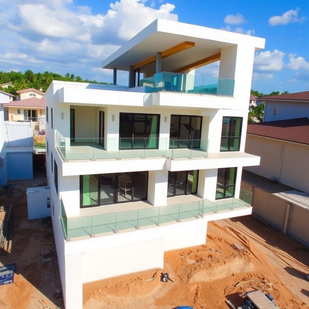 New construction home in Florida fitted with impact windows and doors